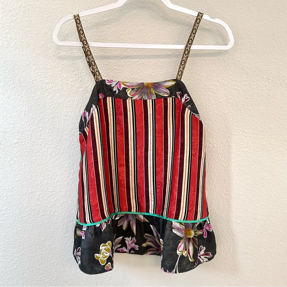 Anthropologie Edge & Esyllte multi pattern floral silky multicolor NWT size XS